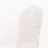 White Crushed Velvet Spandex Stretch Wedding Chair Cover With Foot Pockets - 190GSM