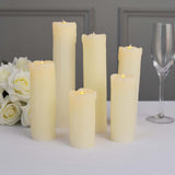 Set of 6 | Warm White Flameless Flicker Battery Operated Pillar Candles