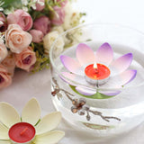 10 Pack | Colorful Lotus Flower Floating Tea Light Candle Lanterns