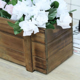 18"x6" | Smoked Brown Rustic Natural Wood Planter Box With Removable Plastic Liners