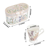 Blush Floral Design Bridal Shower Gift Set, 2 Pack Porcelain Tea Cups