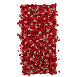 Artificial Flower Wall Panel Backdrop – Roll Up 8ftx4ft with Red Silk Roses#whtbkgd