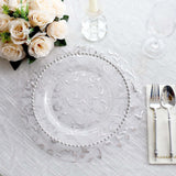  10 Pack Metallic Silver Sheer Organza Dining Table Mats with Embossed Foil Flower Design