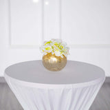 4.5" Gold Foiled Crackle Glass Flower Vase, Bubble Glass Vase