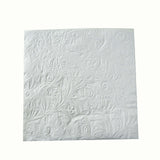 50 Pack White Embossed Paper Beverage Napkins With French Swirl Pattern, Soft 2-ply Disposab#whtbkgd