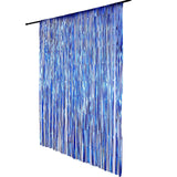 8ft Royal Blue Metallic Tinsel Foil Fringe Doorway Curtain Party Backdrop