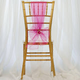 5 PCS | Fuchsia Sheer Organza Chair Sashes