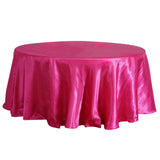 108" Fuchsia Satin Round Tablecloth