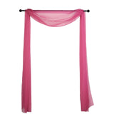 18ft | Fuchsia Wedding Arch Drapery Fabric Window Scarf Valance, Sheer Organza Linen