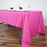 60"x126" Fuchsia Polyester Rectangular Tablecloth