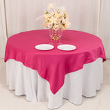 72x72inch Fuchsia Lamour Satin Table Overlay, Square Tablecloth Topper