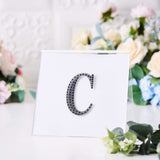 4inch Black Decorative Rhinestone Alphabet Letter Stickers DIY Crafts - C