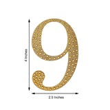 4inch Gold Decorative Rhinestone Number Stickers DIY Crafts - 9