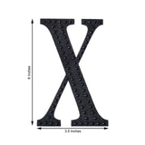 6inch Black Decorative Rhinestone Alphabet Letter Stickers DIY Crafts - X