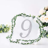 8 Inch Silver Decorative Rhinestone Number Stickers DIY Crafts - 9