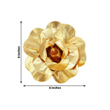 6 Pack | 8inch Metallic Gold Real Touch Artificial Foam DIY Craft Roses