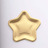 25 Pack Matte Gold Star Shaped Eco Friendly Salad Plates, 7inch Dessert Appetizer Paper Plates