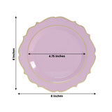 10 Pack Lavender Lilac Plastic Dessert Salad Plates, Disposable Tableware Round