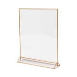 6 Pack Gold Rectangle Frame Acrylic Freestanding Table Display Stands