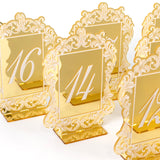 Gold Mirror Arch Acrylic Table Numbers (11-20) - 6"x7" Wedding Reception Signs#whtbkgd