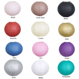 Set of 6 - Gold Hanging Paper Lanterns Round Assorted Size