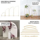 7ft Gold Metal Knife Top Floral Frame Wedding Arbor Stand, Chiara Backdrop Display Arch