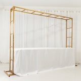 6ftx8ft Gold Rectangular Arbor - Freestanding 6' High Over the Table Stand, Backdrop Stand