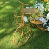 3-Tier Metal Cake Stand 40" Gold Bicycle Shape with Mesh Trays - Exquisite Multi Layered Cupcake Dessert Display Holder for Weddings Garden-Themed Events & Parties