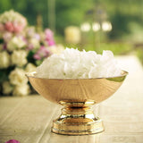 12inch Round Gold Metal Pedestal Flower Pot Floating Candle Bowl, Display Dish