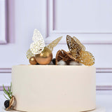 12 Pack | 3D Gold Butterfly Wall Decals, DIY Mural Stickers, Metallic Butterfly Cake Decorations