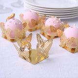 50 Pack | 4inch Mini Metallic Gold Butterfly Cupcake Wrappers