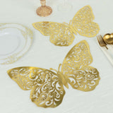 10 Pack Metallic Gold Foil Large 3D Butterfly Wall Sticker Butterfly Paper Charger Placemat 8x12inch