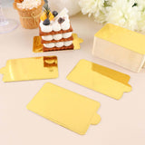 50 Pack | Mini Gold Rectangle Cake Boards, Cardboard Dessert Bases - 2.4x4inch