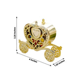 12 Pack | 4Inch Gold Heart Carriage Party Favor Gift Boxes, Candy Treat Containers