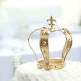 8inch Gold Metal Fleur-De-Lis Top Royal Crown Cake Topper, Centerpiece