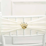 2inch Gold Diamond Metal Crown Sash Bow Pin