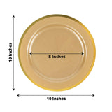 10 Pack | 10inch Regal Gold Round Plastic Dinner Plates