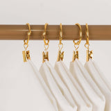 50 Pack Gold Metal Openable Curtain Clip Rings, Heavy Duty Rustproof Drapery Backdrop Clips