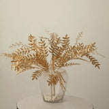 2 Pack | 21inch Metallic Gold Artificial Fern Leaf Bouquets