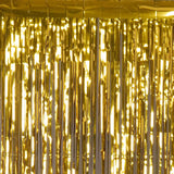 8ft Gold Metallic Tinsel Foil Fringe Doorway Curtain Party Backdrop