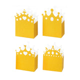 20 Pack Gold Glitter Princess Crown Candy Treat Boxes, Paper Favor Party Decoration#whtbkgd