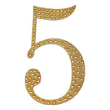 4inch Gold Decorative Rhinestone Number Stickers DIY Crafts - 5#whtbkgd