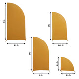 Set of 4 | Matte Gold Spandex Half Moon Chiara Backdrop Stand Covers