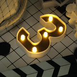 6" Gold 3D Marquee Numbers | Warm White 5 LED Light Up Numbers | 3