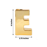 6inch Shiny Gold Plated Ceramic Letter "E" Sculpture Bud Vase, Flower Planter Pot Table Centerpiece