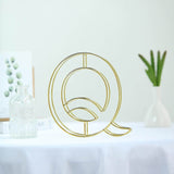 8" Tall | Gold Wedding Centerpiece | Freestanding 3D Decorative Wire Letter | Q