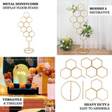 6ft Gold Metal Honeycomb Wedding Flower Frame Backdrop Stand