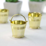 12 Pack | Gold Pail Bucket Party Favor Candy Gift Boxes | Mini Planter