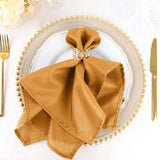 5 Pack | Gold Seamless Cloth Dinner Napkins, Reusable Linen | 20inchx20inch