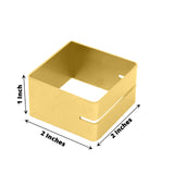 Gold Metal Square Napkin Rings with Place Card Holder, Modern Design Multipurpose Napkins Rings